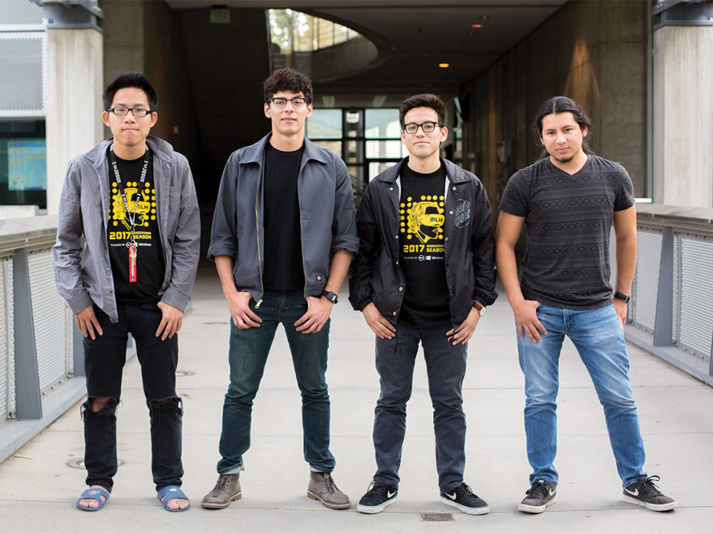 Thomas Holguin/HIGHLANDER "Los Hackers" (from left to right): Gene Chow, second-year electrical engineering major, Gustavo Correa, second-year electrical engineering major, Emilio Barrero, third-year computer engineering major and Andrew Nava, fifth-year computer science major,
