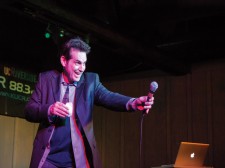 Jimmy Dore is telling a joke about sanitizing the microphone.