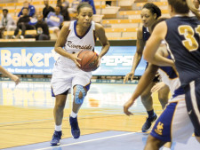 Rejane Verin (No.10) drives down the court.