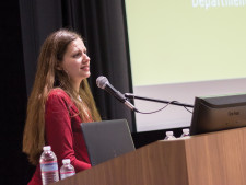 Carolina De Robertis explains to the audience her story.