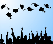 graduation hat tossing ceremony