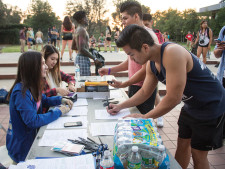 Participants signing waivers before entering the undie race