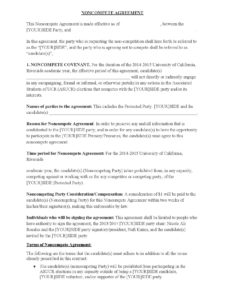 [YOUR]side Noncompete Agreement form from 2014-15