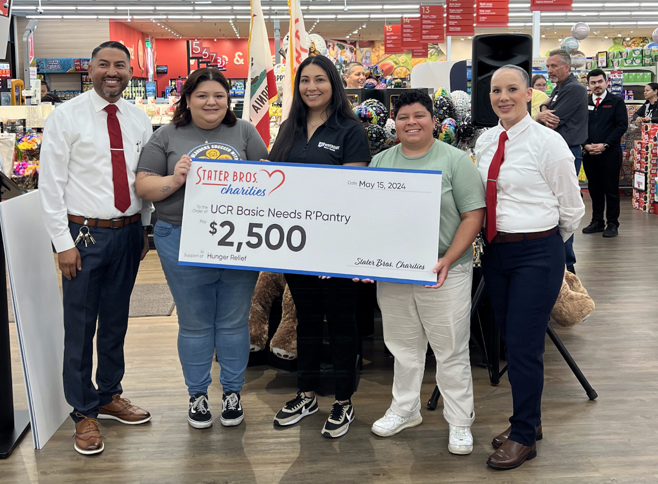 UCR’s R’Pantry receives donation from Stater Brothers Charities Highlander