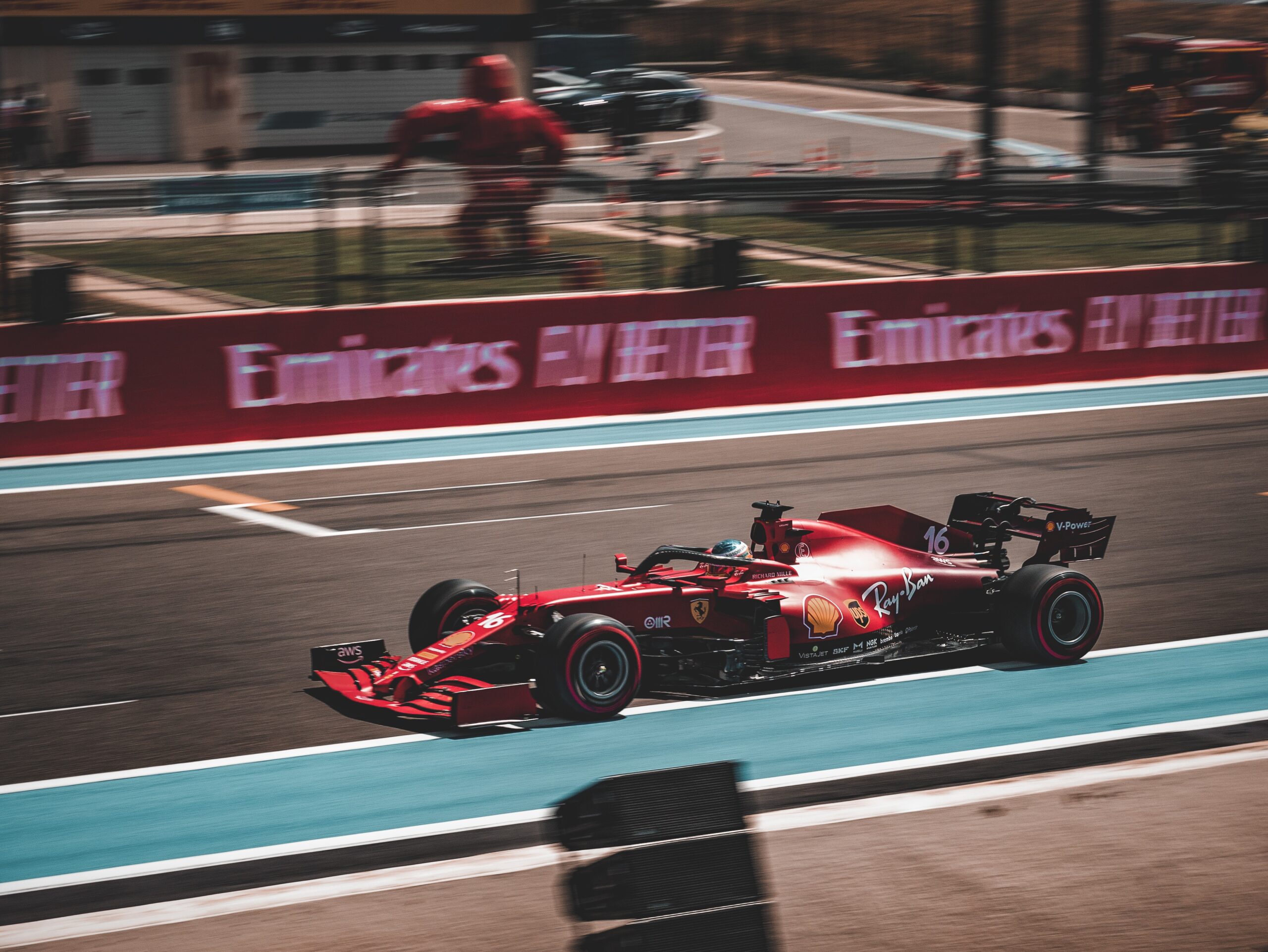 Charles Leclerc driving his Ferrari Formula 1 Car