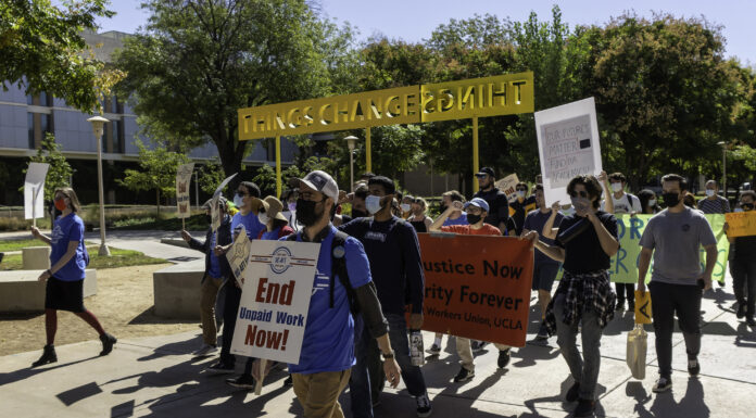 48,000 academic workers across the UC rise in unison for equitable workplace Rally, UAW
