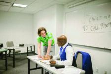 student with professor