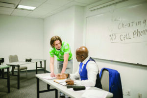 student with professor