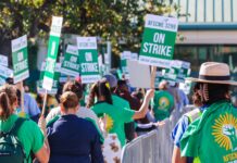 Service and healthcare workers hit the strike-lines