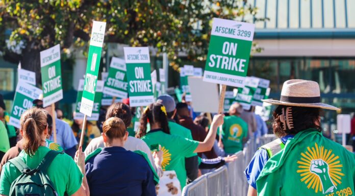 Service and healthcare workers hit the strike-lines